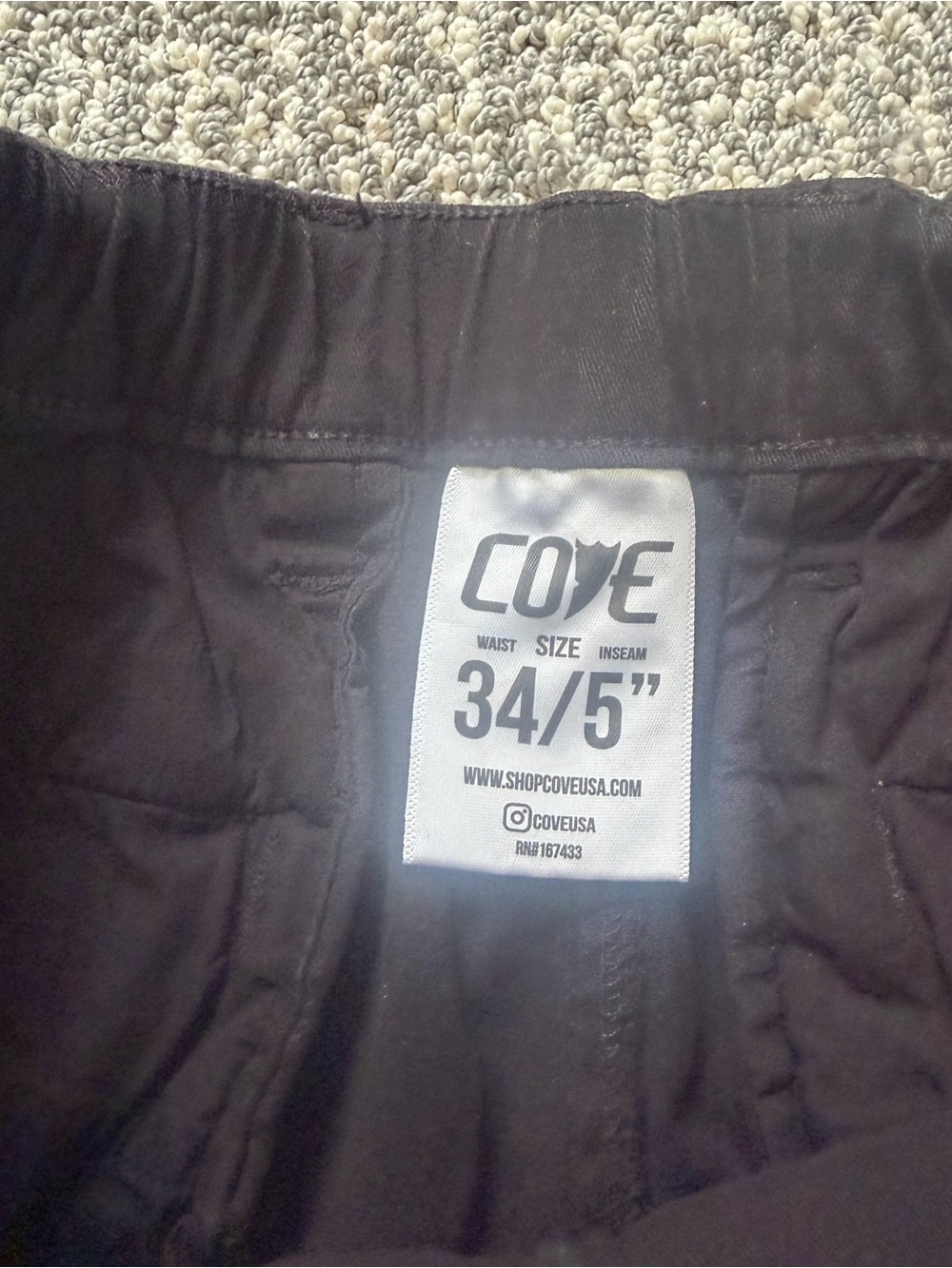 Mens Cove Black Chino Shorts New Without Tag - Picture 5 of 5